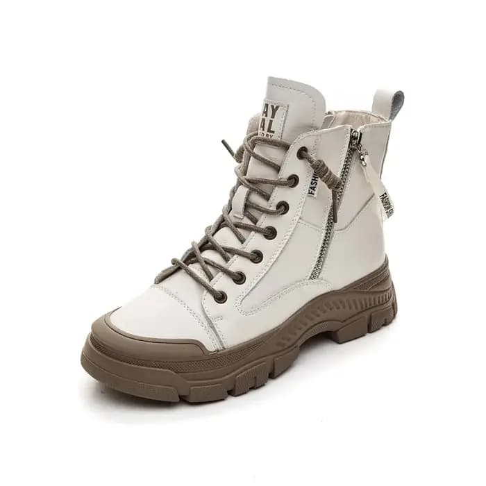 Chaussures de printemps et d'automne en cuir véritable pour femmes