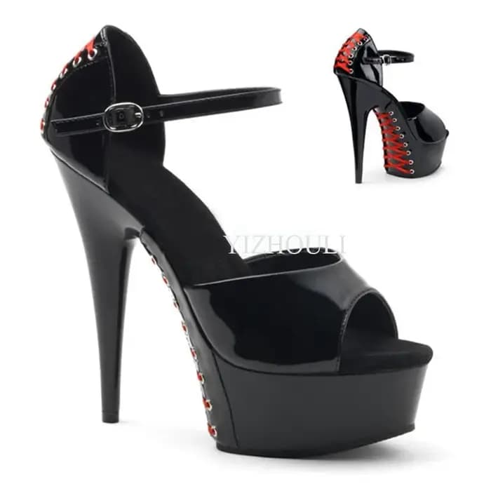 Sandales à Talons Aiguilles et Tête Ronde de 6 Pouces