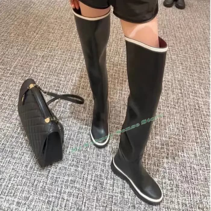 Bottes en cuir véritable à enfiler pour femmes