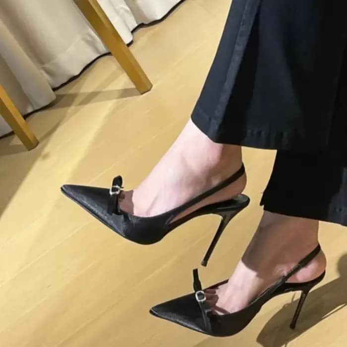 Sandales à bout pointu pour femmes, nouvelles sandales d'été à talons hauts avec nœud et sangle confortable, idéales pour un usage quotidien
