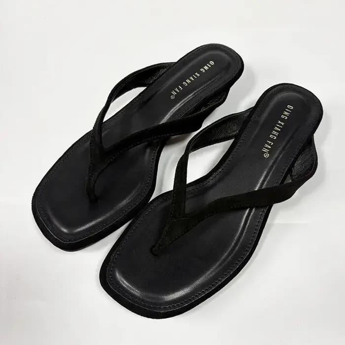 Sandales compensées à talon bas, mules et claquettes sexy pour femmes, chaussures de luxe tendance pour l'été