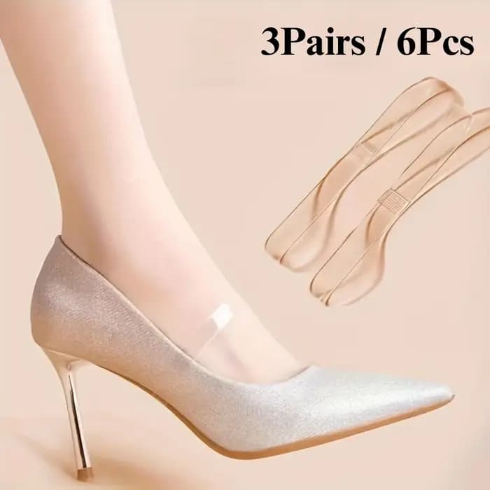 Sangles antidérapantes transparentes invisibles pour talons, attaches de lacets sécurisées sans nœud
