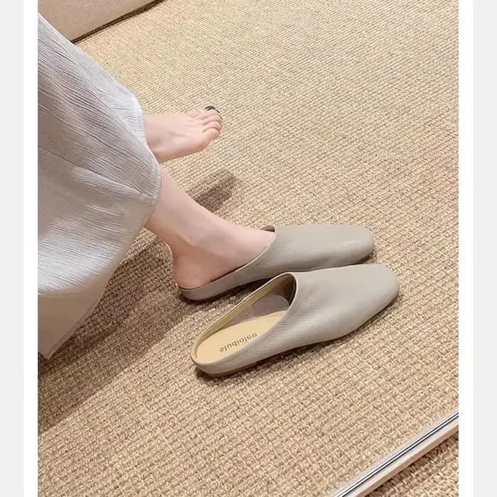 Mules confortables en cuir souple Grape Mom pour femmes, pantoufles tendance printemps-été, nouvelle