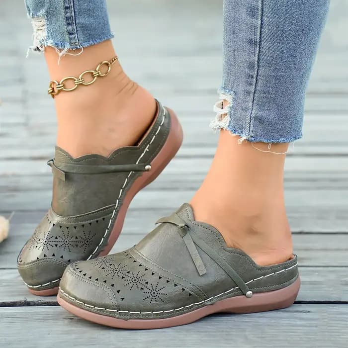 Sandales orthopédiques pour femmes, sandales décontractées à plateforme compensée avec soutien de la voûte plantaire, ajourées, légères, chaussures tendance pour femmes