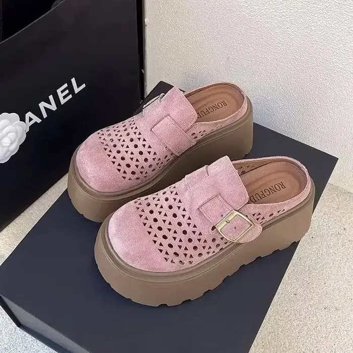 Mules compensées tendance pour femme 2026 – Chaussures d'été décontractées respirantes à enfiler pour un confort optimal