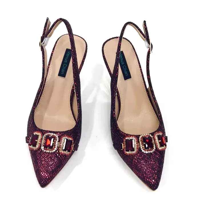 Ensemble de chaussures et sacs à talons hauts pointus en biscuits pour femmes