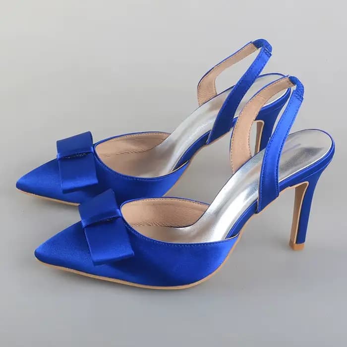 Chaussures personnalisées pour invités de mariage pour femmes, talons bleus, vêtements de fête de mariage, patients, été 2024