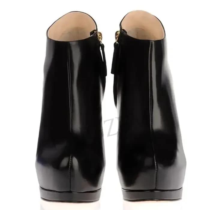 LAIGZEM-Bottes Noires Fermées à Plateforme et Talon Aiguille, Chaussures à la Mode Personnalisées po