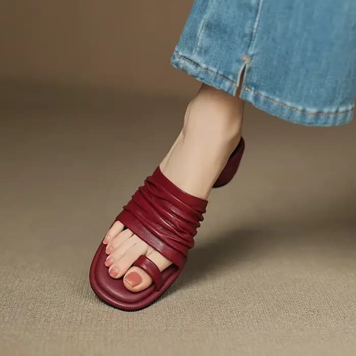 Nouvelles mules d'été 2026 pour femmes en cuir véritable