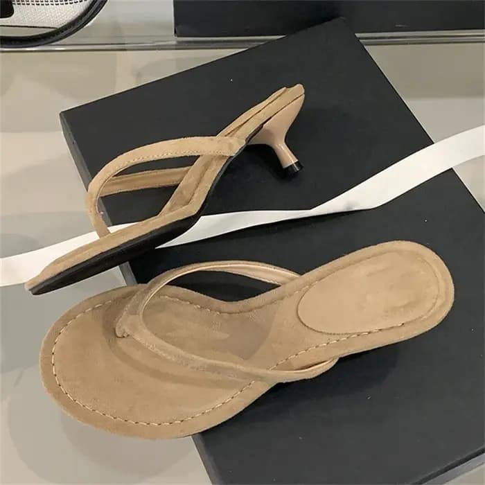 Eilyken rond Clip orteil mince talons bas femmes pantoufles en plein air sandales décontractées 2026 nouveau été tongs dames chaussures