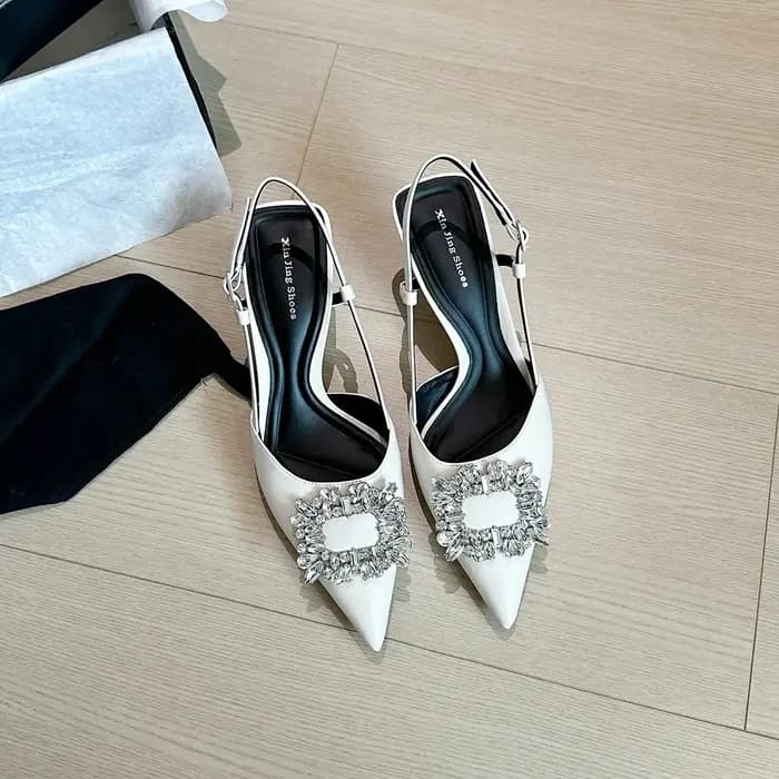Sandales à talons fins pour femmes, style féerique, ornées de fleurs et de strass, à bout pointu, élégantes et originales