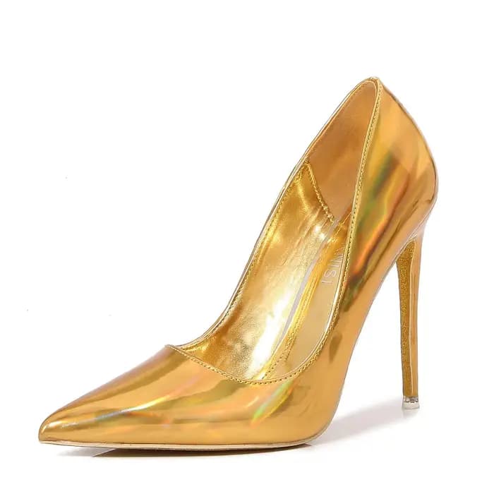 Chaussures en cuir verni à talons hauts et fins pour femmes