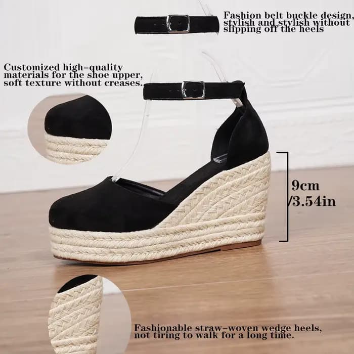 LIHUAMAO espadrilles sandales à talons compensés chaussures pour femmes