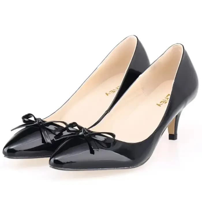 Escarpins Sexy en cuir verni à talons bas de 5cm pour femmes