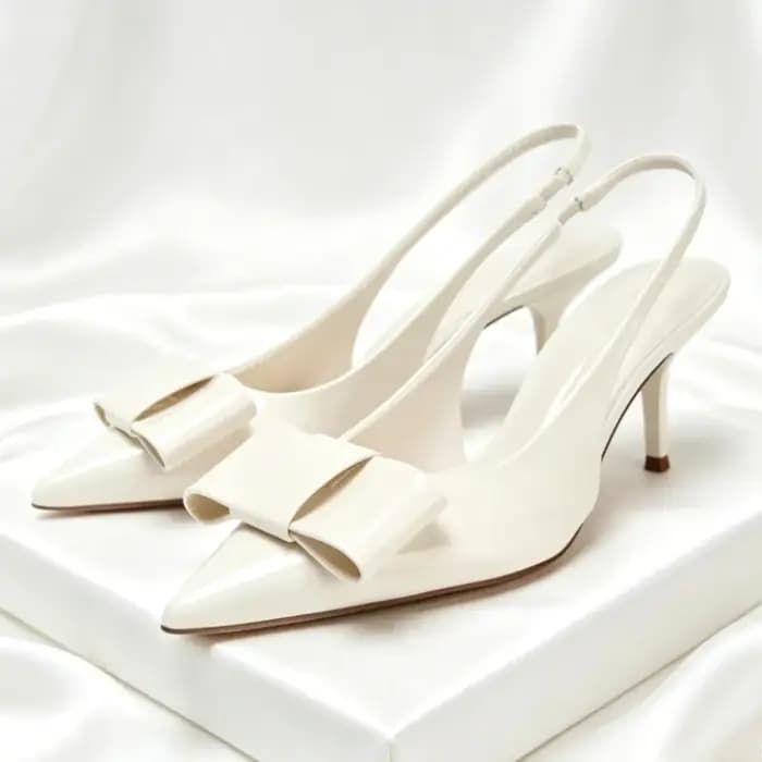 Sandales de créateur en cuir verni avec nœud papillon pour dames