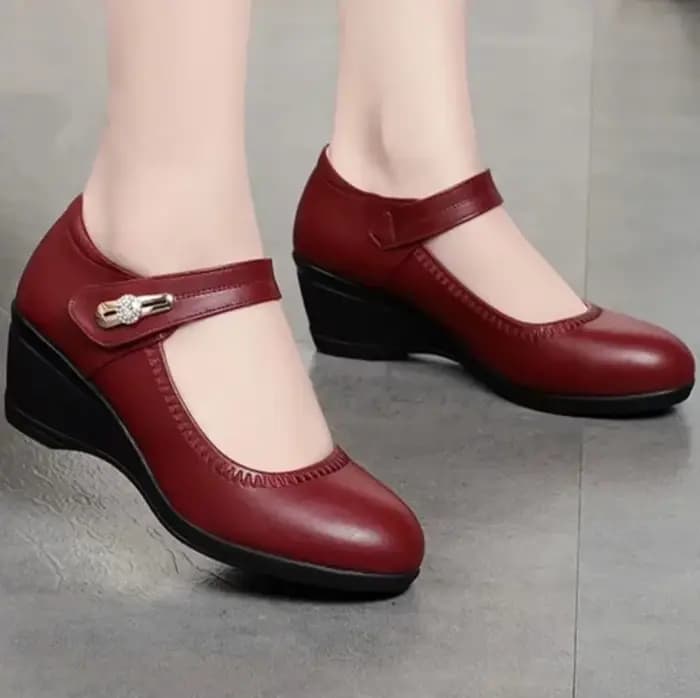 Bombas De Mujeres femmes mignon doux rouge sans lacet chaussures à talons hauts dame décontracté confortable automne pompes femme noir chaussures G743
