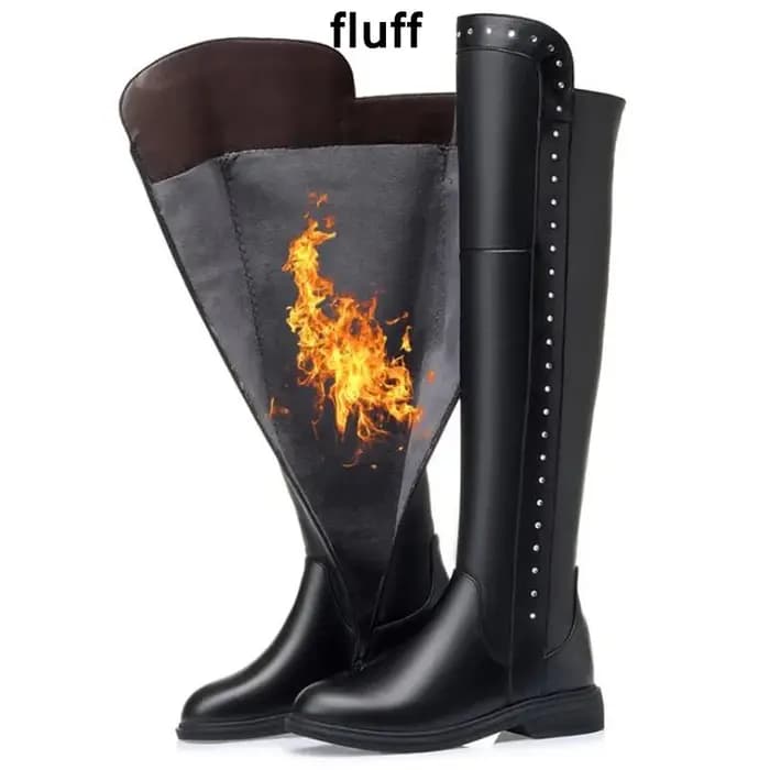 AIYUQI Bottes hautes pour femme Hiver 2026 Nouveauté en cuir véritable