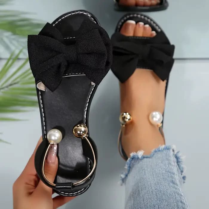 Femmes sandales doux Bow été confortable chaussures De créateur femmes plat en plein air femmes 2025 nouvelles sandales été Zapatos De Mujer