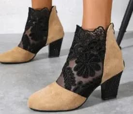 Chaussures à talons en dentelle pour femmes, sandales romaines à la mode, chaussures respirantes pour dames, escarpins élégants pour dames, nouvelle maille Sandalias De Tacón