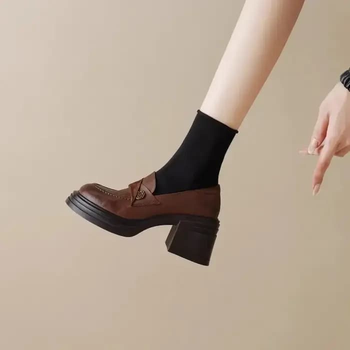 Femmes chaussures à talons hauts 2025 rétro printemps automne Performance casual