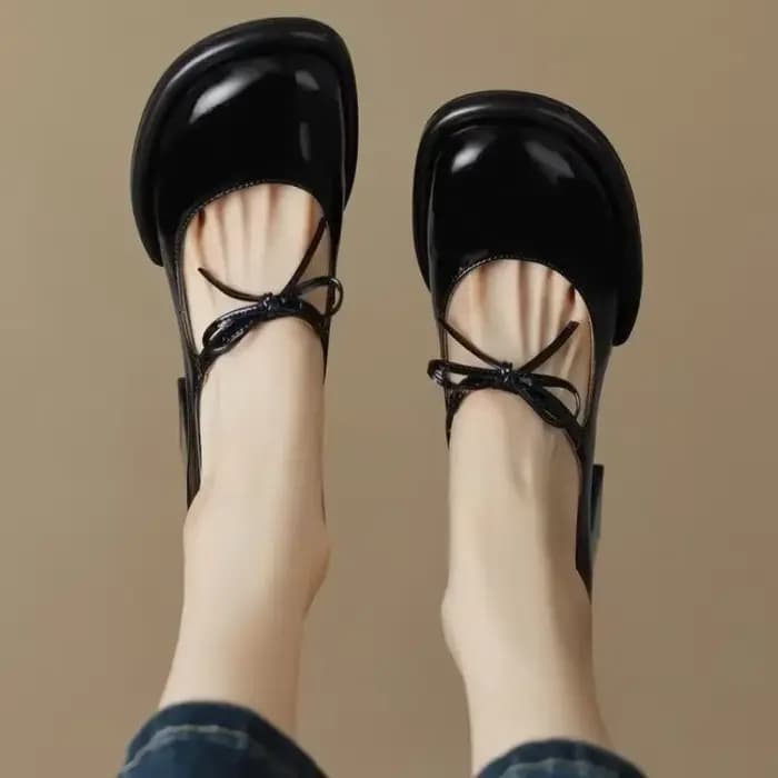 Escarpins Rouges Confortables à Talons Épais pour Femme, Chaussures à Essence Simples et Élégantes,