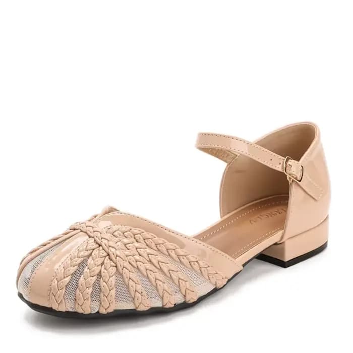 Sandales plates pour femmes de marque, à semelle souple, tressées, avec bride à boucle, style romain