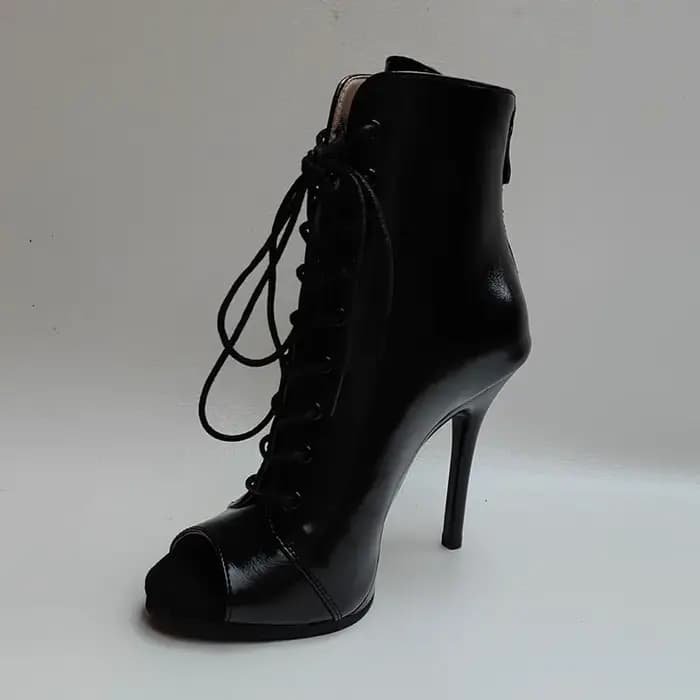 Bottines confortables à lacets pour femmes, chaussures d'intérieur et d'extérieur personnalisables pour la danse latine, talons aiguilles Sexy, grande taille 43