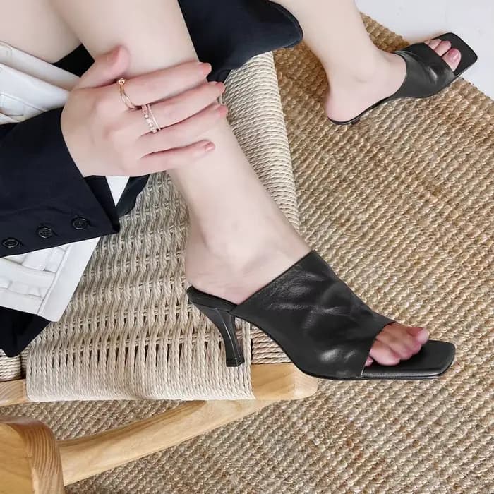 Call TAA-Sandales à plateforme en cuir véritable pour femmes, escarpins à talons hauts fins, pantouf
