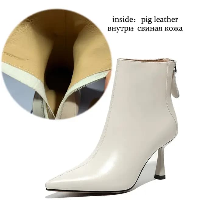 Krazing Pot grande taille 42 cuir de vache bout pointu talons hauts Design Chic concis hiver printemps chaussure robe