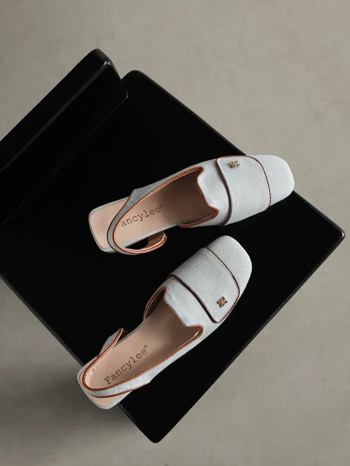 Mules élégantes à bride arrière pour femme, escarpins minimalistes à bout carré et talon bas, chaussures de travail mates à enfiler style français, plates décontractées pour le bureau et les trajets q