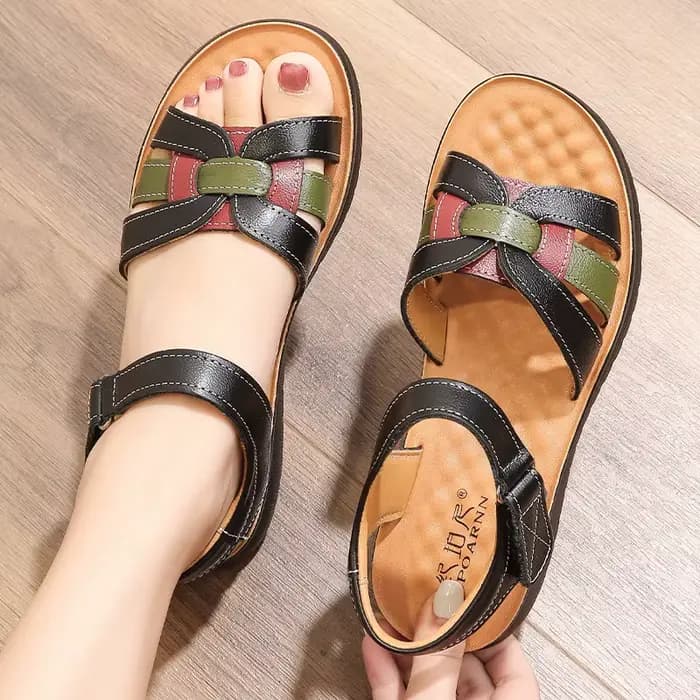 2025 été en cuir femmes sandales chaussures femme décontracté doux