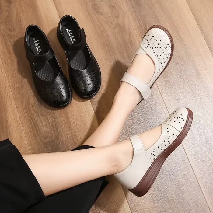 Chaussures d'été femmes Mary Janes en cuir véritable doux confort sandales dames