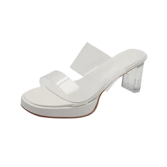 Sandales transparentes à talons hauts pour femmes, nouvelle collection été, talon épais, plateforme