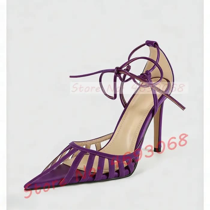Nouvelles sandales marron à bout pointu pour femme