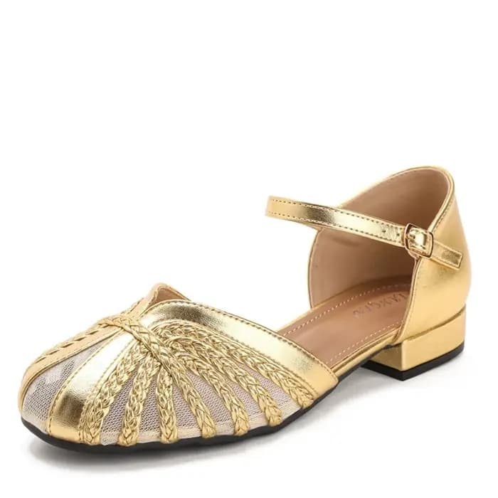 Sandales plates pour femmes de marque, à semelle souple, tressées, avec bride à boucle, style romain, pour l'été
