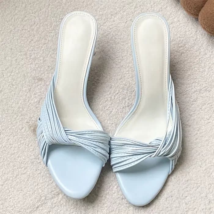 Pantoufles élégantes à talons aiguilles pour femmes, sandales sexy à bout pointu et à bande étroite, chaussures confortables pour femmes