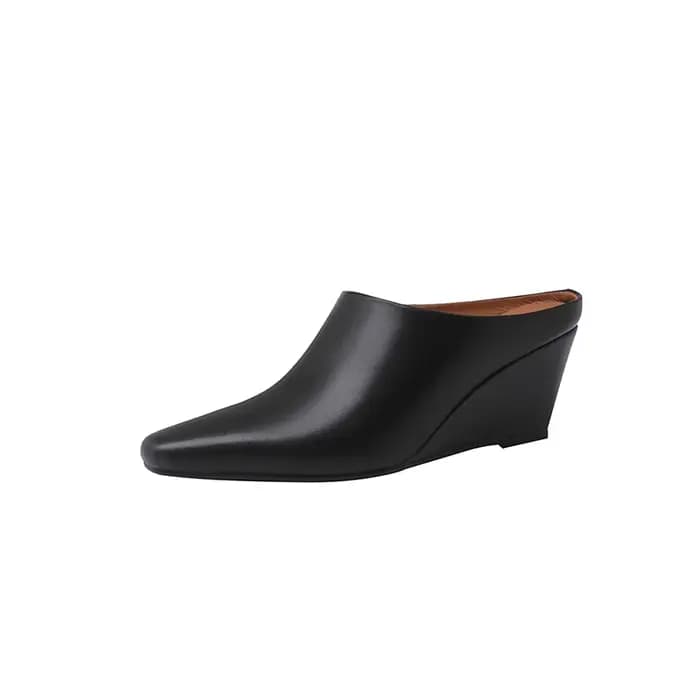 Ods Mules pour femmes 2025 pantoufles mocassins décontractés Pantofle diapositives bout carré bas sur une cale luxe nouveaux talons bloc couverture mode