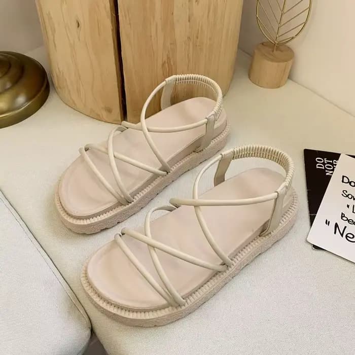 Sandales pour femme plate-forme été 2025 plage chaussures pour femmes chaussures beiges avec talons moyens orthopédiques Style romain quotidien F H Vip