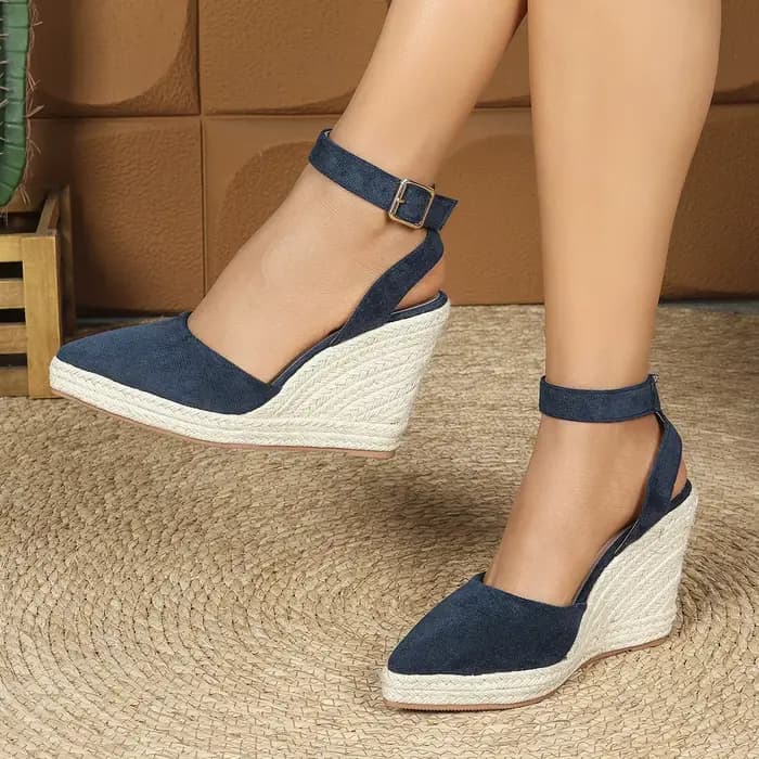 LIHUAMAO – sandales à talons compensés, espadrilles, chaussures à plateforme pour femmes, escarpins décontractés et confortables, style bohème, pour l'extérieur et la plage