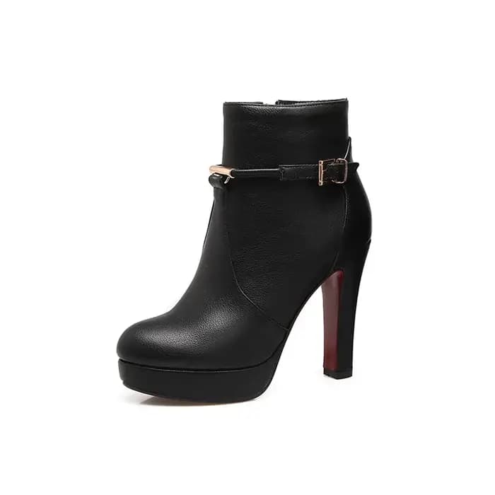 Bottes de rinçage à plateforme pour femmes, botte courte à talons hauts, chaussures élégantes pour dames, grande taille, fermeture éclair, noir, vert, marque de mode, automne, hiver