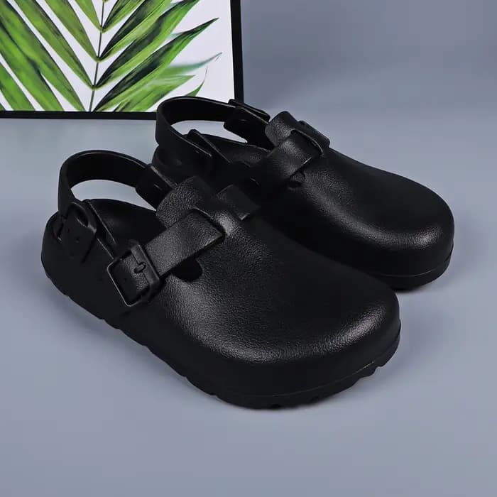 Chaussures de créateur pour femmes, talons à plateforme, boucle réglable, chaussures de Chef légères et imperméables, sabots mules noirs, décontractées et confortables
