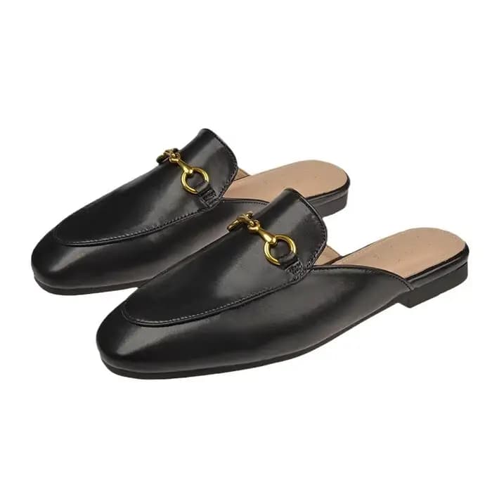 Mules d'été pour femmes avec boucle mors de cheval