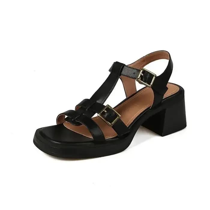 Sandales à talon épais style romain pour femme