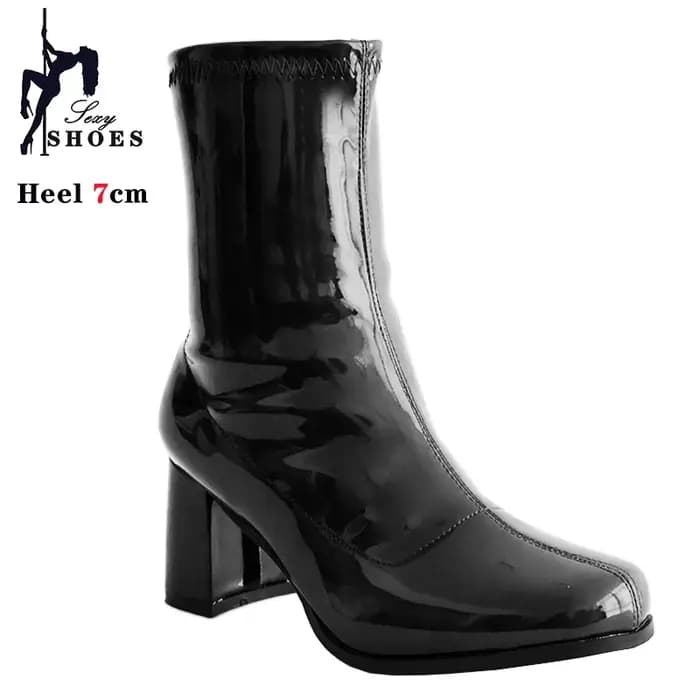 Bottes courtes zippées à talons hauts pour femmes