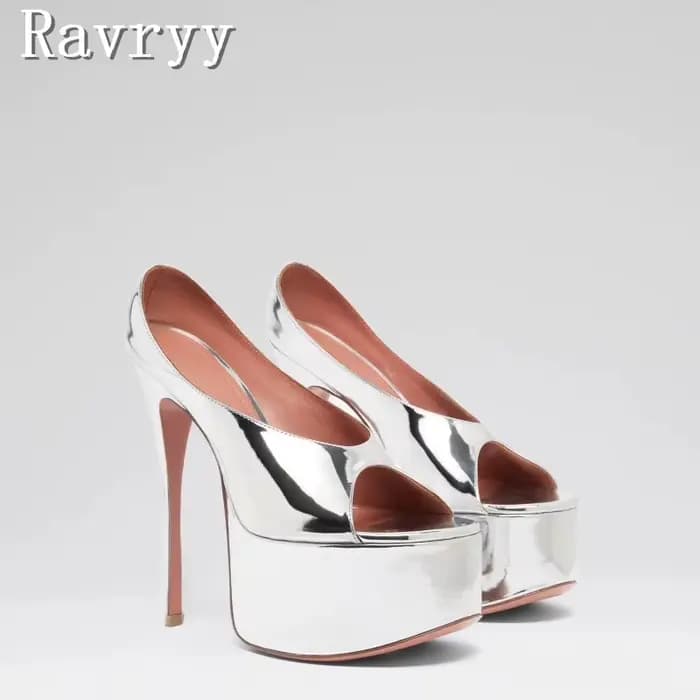 Escarpins à talons hauts et plateforme imperméable pour femmes, chaussures Stiletto à bouche peu pro