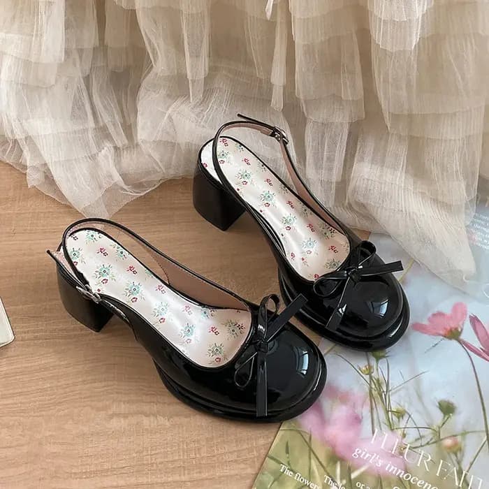 Sandales à bout couvert avec nœud papillon pour femmes