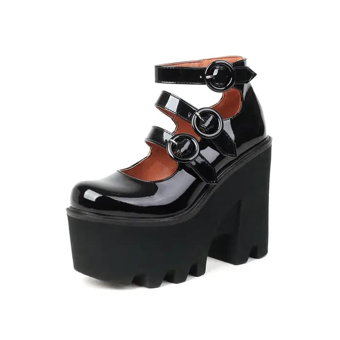 Escarpins en cuir verni brillant pour femmes