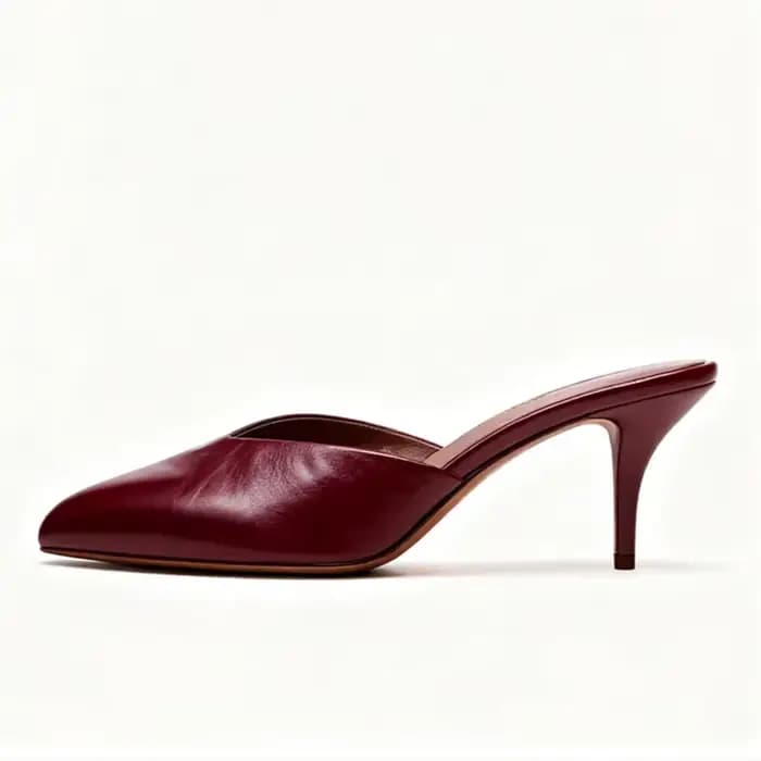 Pantoufles à talons en cuir verni doré pour femmes, sandales coulissantes Sexy à bout ouvert, chauss