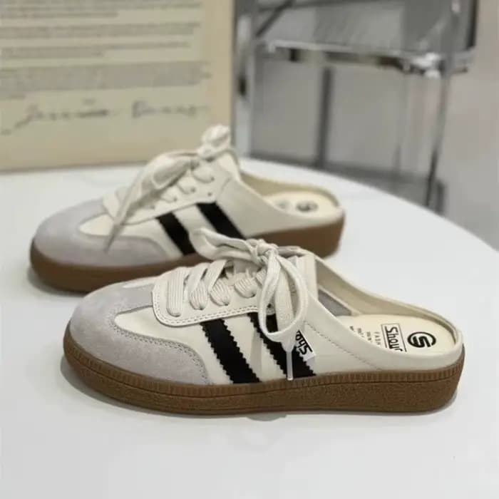Mules pour femmes, chaussures de sport à bout rond, plates, décontractées, type baskets, sabots, à p