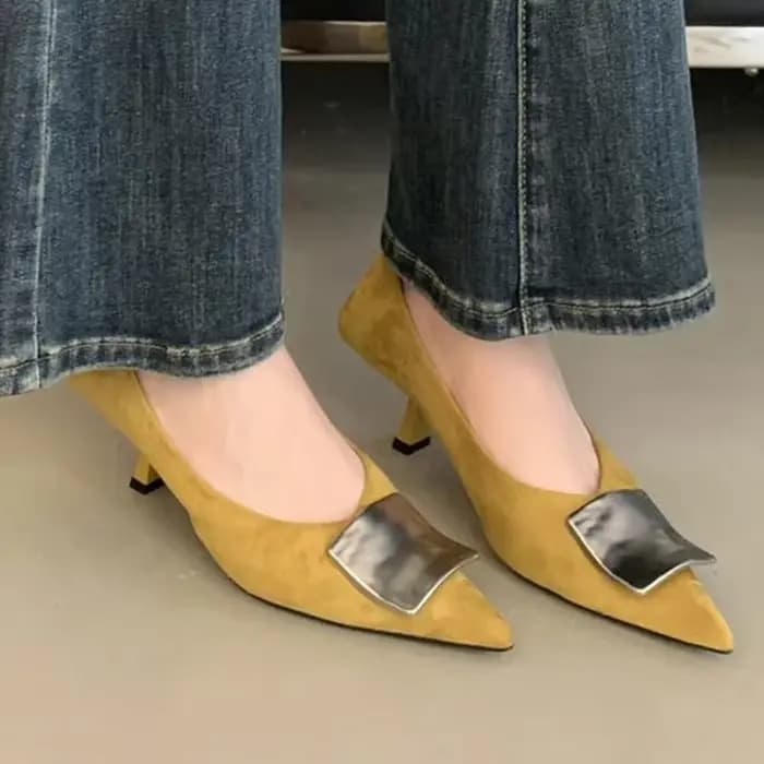Talons hauts chaussures pour femmes bout pointu mode chaussures Sexy daim luxe concepteur pompes 202